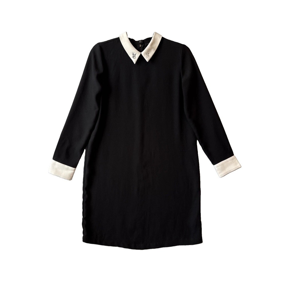 Victoria Beckham Target Bunny Collar Dress XL Mod Goth Wednesday Adams Coquette